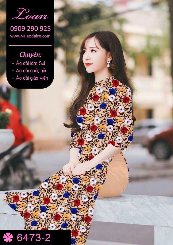 Vải áo dài hoa nhí