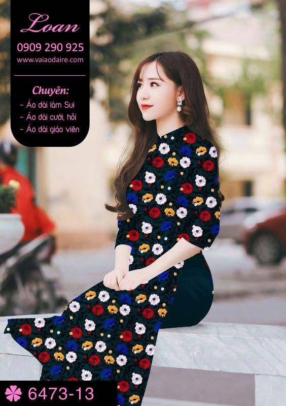 Vải áo dài hoa nhí