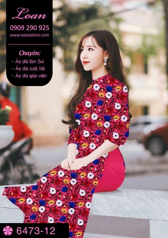 Vải áo dài hoa nhí