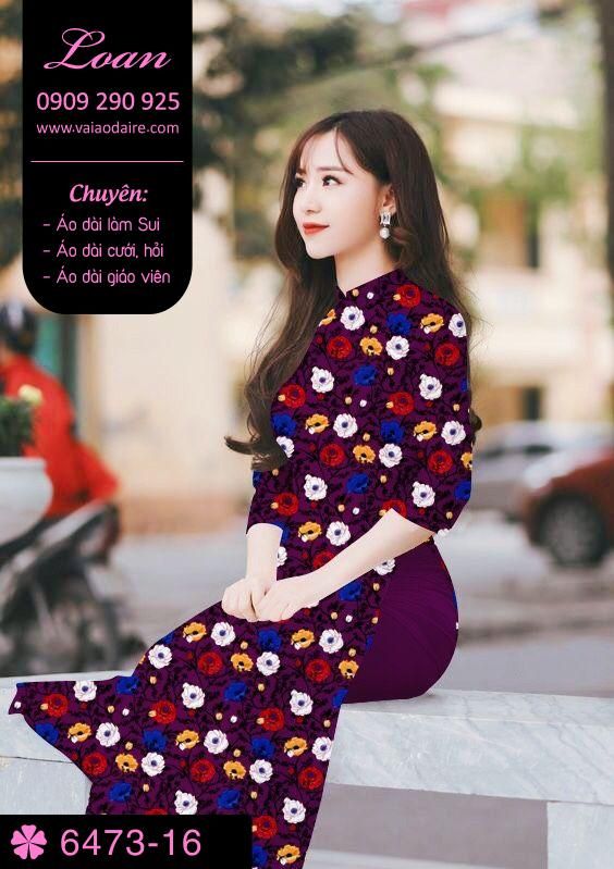 Vải áo dài hoa nhí