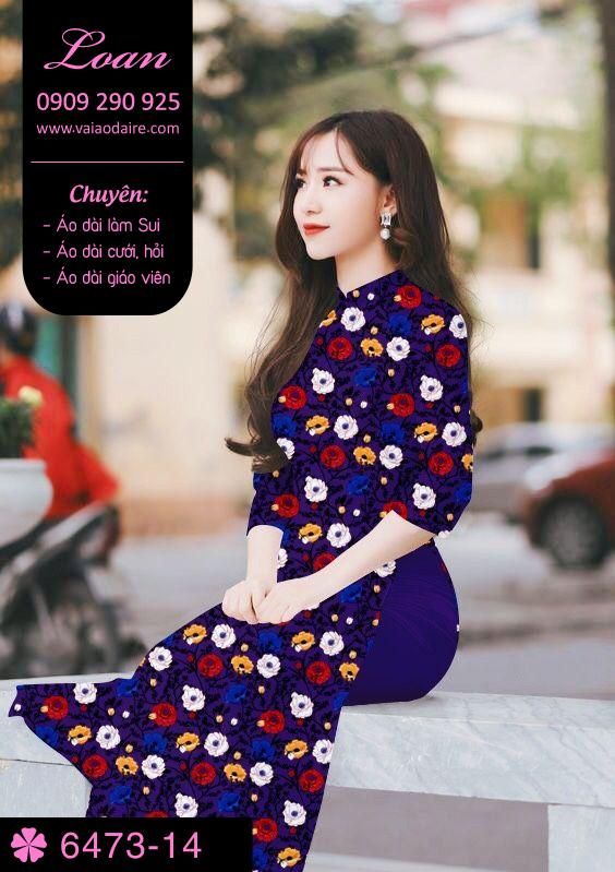 Vải áo dài hoa nhí