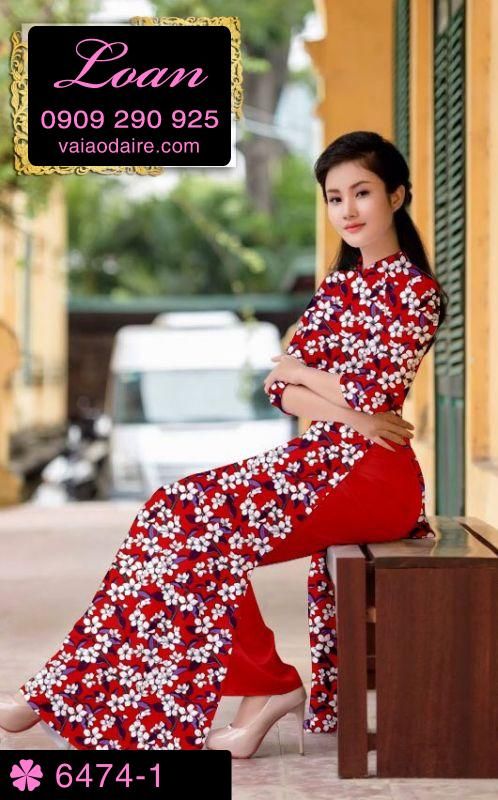 Vải áo dài hoa nhí