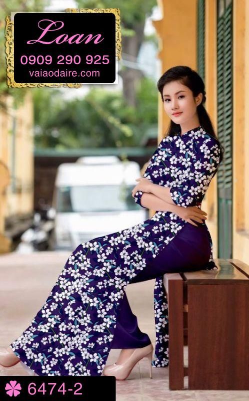 Vải áo dài hoa nhí