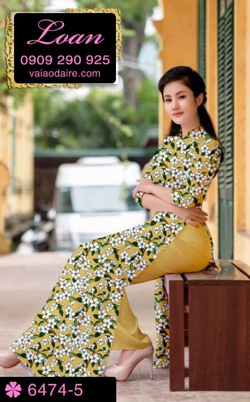 Vải áo dài hoa nhí