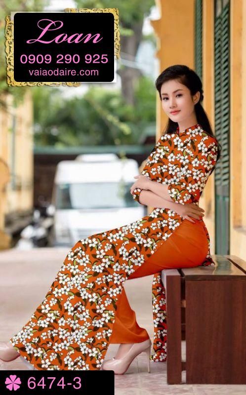 Vải áo dài hoa nhí