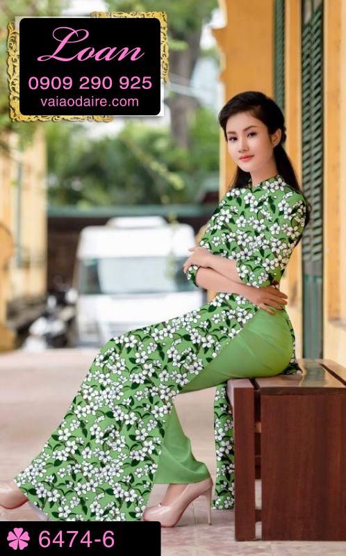 Vải áo dài hoa nhí