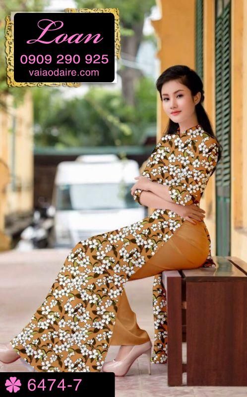 Vải áo dài hoa nhí