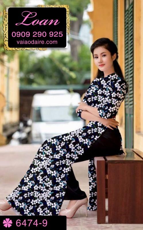 Vải áo dài hoa nhí