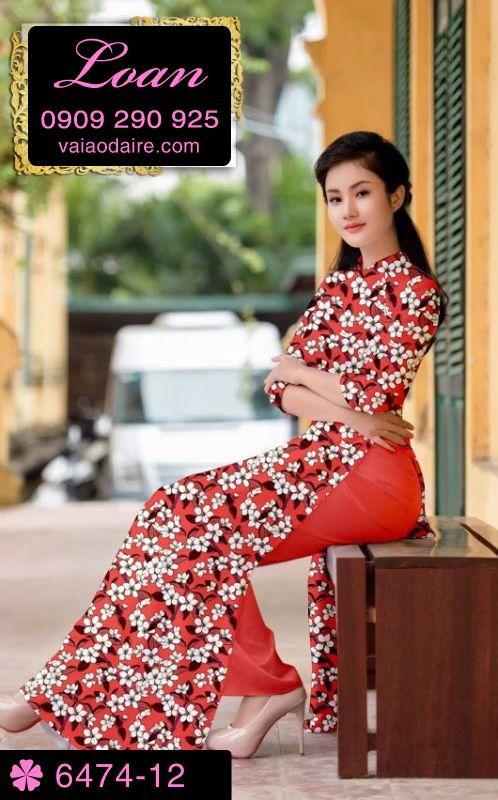 Vải áo dài hoa nhí