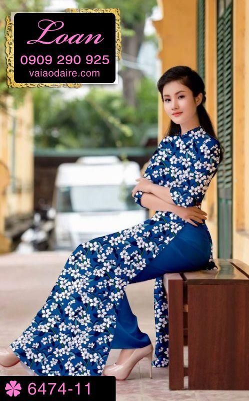 Vải áo dài hoa nhí