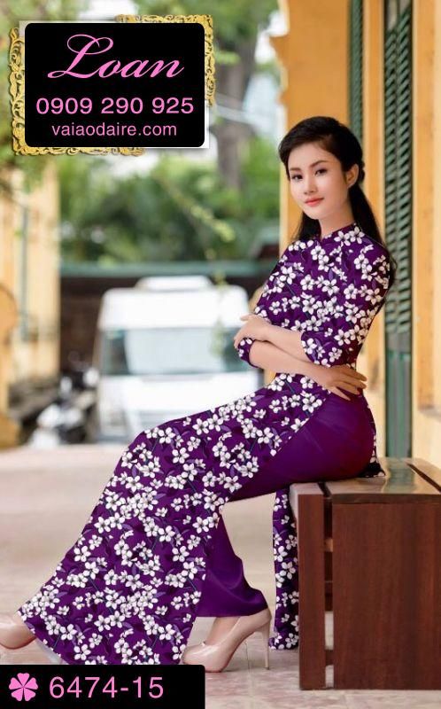 Vải áo dài hoa nhí