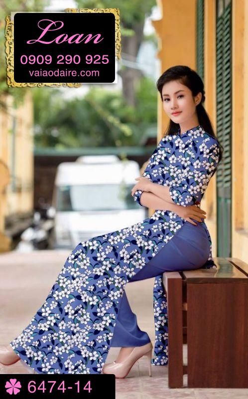 Vải áo dài hoa nhí