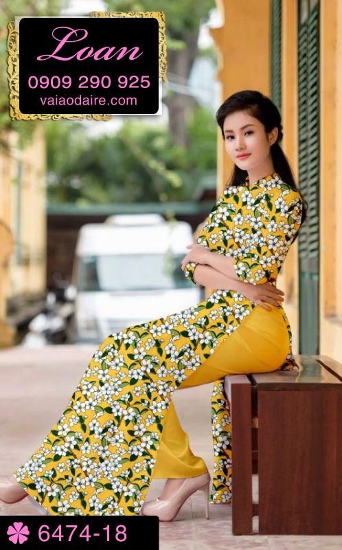 Vải áo dài hoa nhí