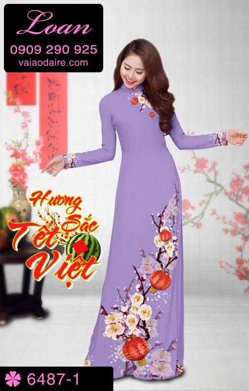 Vải áo dài hoa Xuân