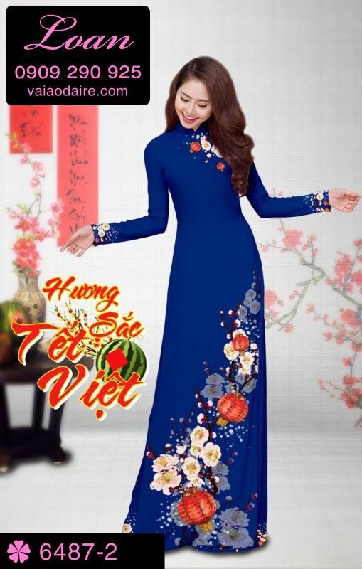 Vải áo dài hoa Xuân