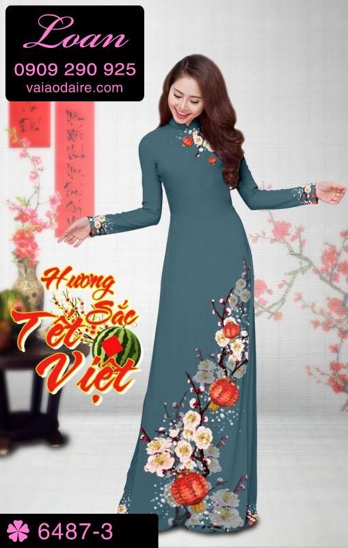 Vải áo dài hoa Xuân