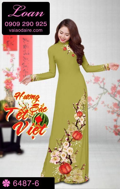 Vải áo dài hoa Xuân