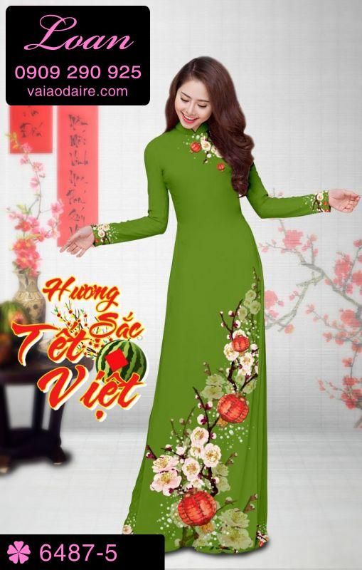 Vải áo dài hoa Xuân