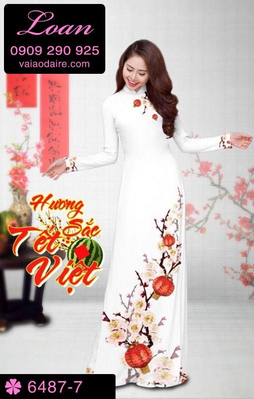 Vải áo dài hoa Xuân