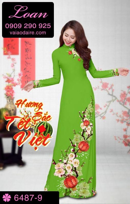 Vải áo dài hoa Xuân