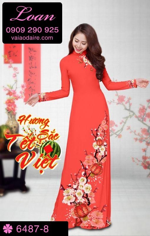 Vải áo dài hoa Xuân