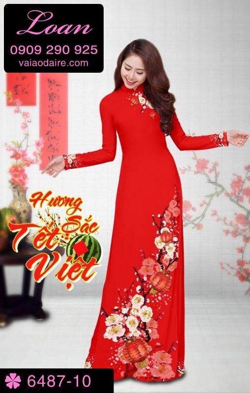 Vải áo dài hoa Xuân