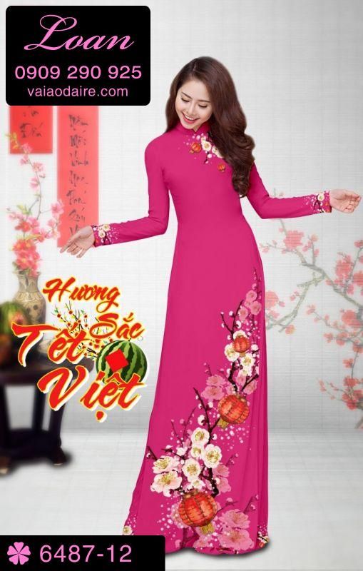 Vải áo dài hoa Xuân