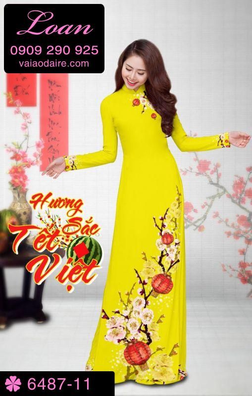 Vải áo dài hoa Xuân