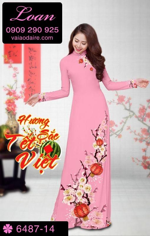Vải áo dài hoa Xuân