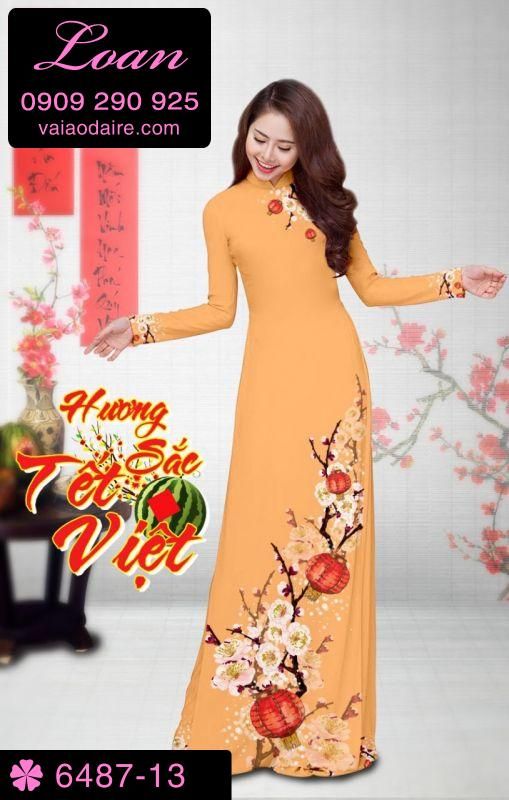Vải áo dài hoa Xuân