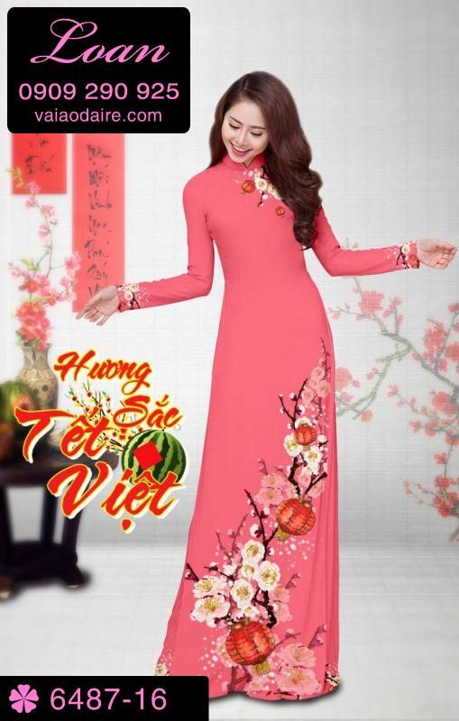 Vải áo dài hoa Xuân