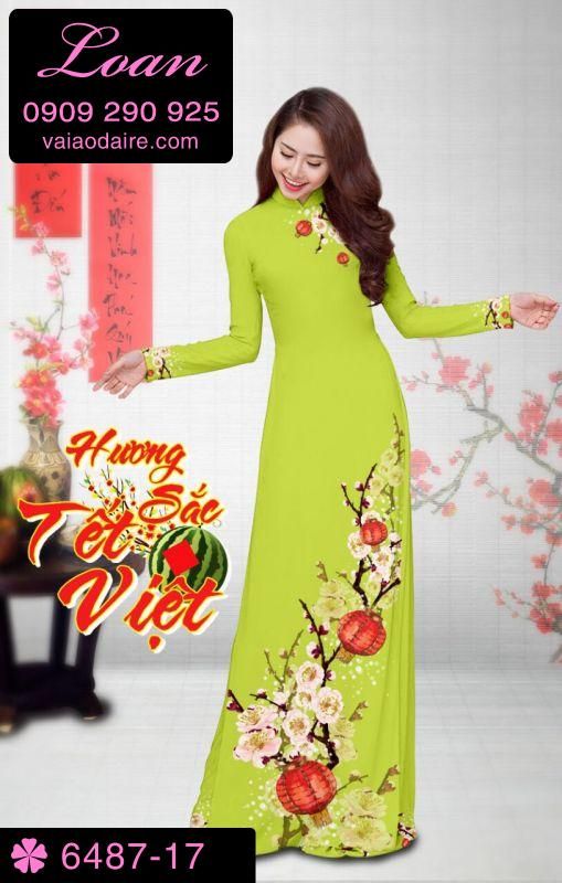 Vải áo dài hoa Xuân