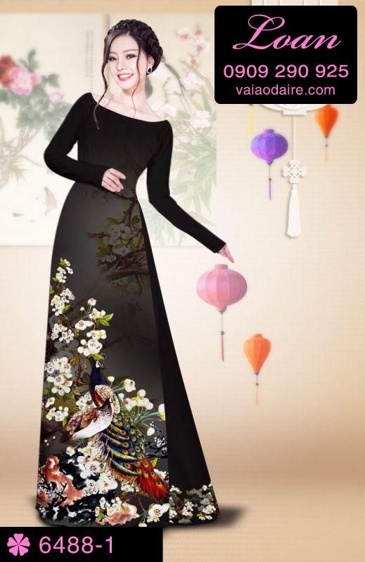 Vải áo dài chim Công