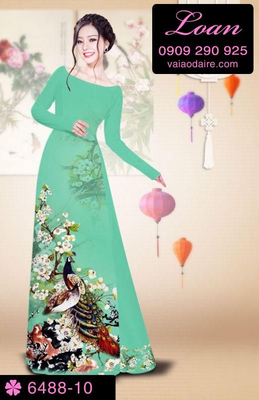 Vải áo dài chim Công