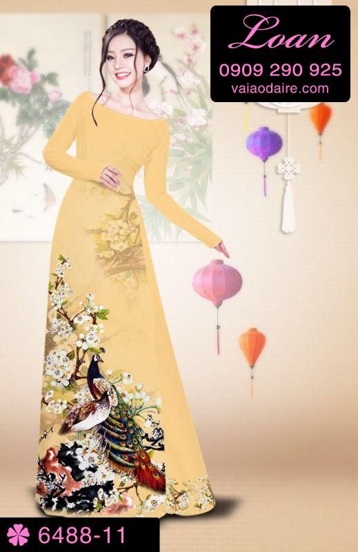 Vải áo dài chim Công