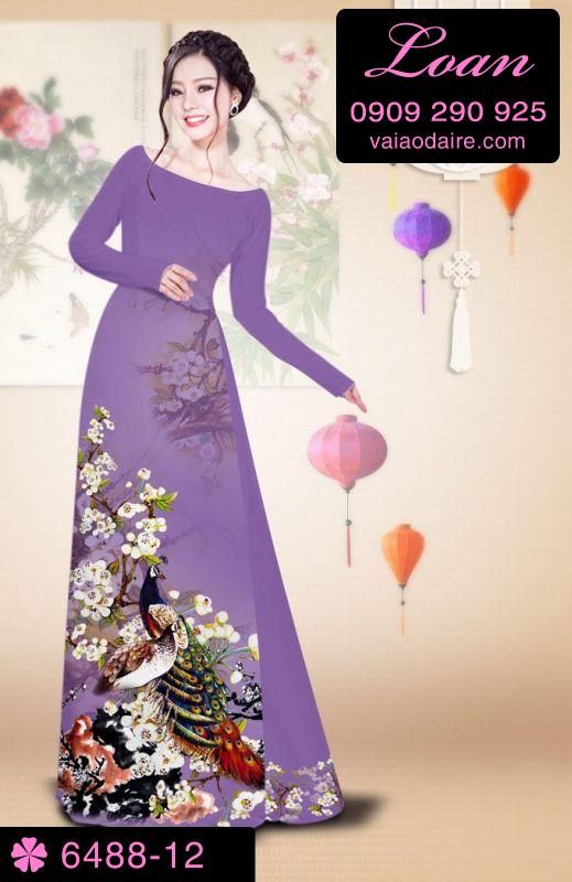 Vải áo dài chim Công