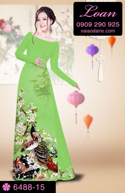 Vải áo dài chim Công