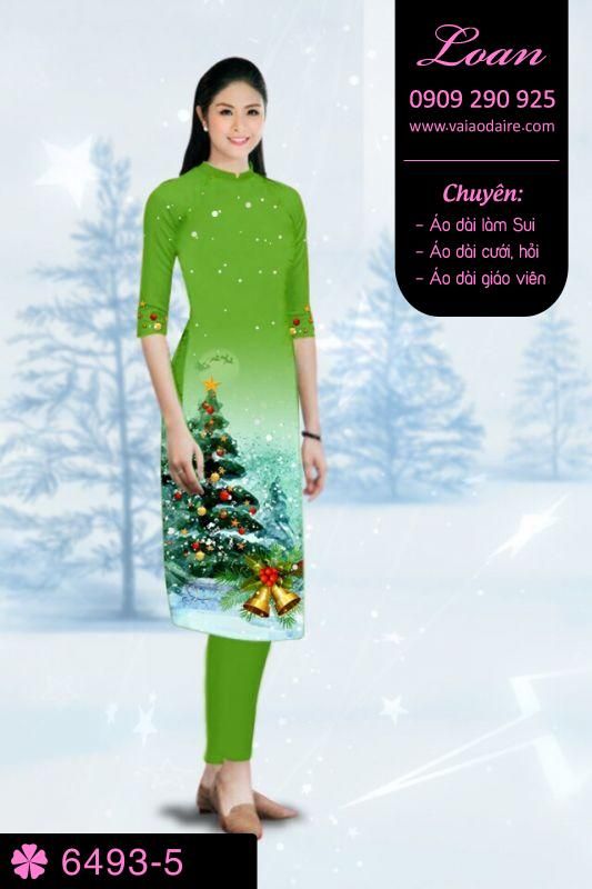 Vải áo dài hình cây Thông Vải áo dài hình cây Thông