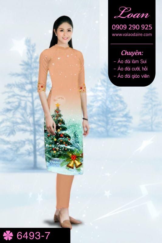 Vải áo dài hình cây Thông Vải áo dài hình cây Thông