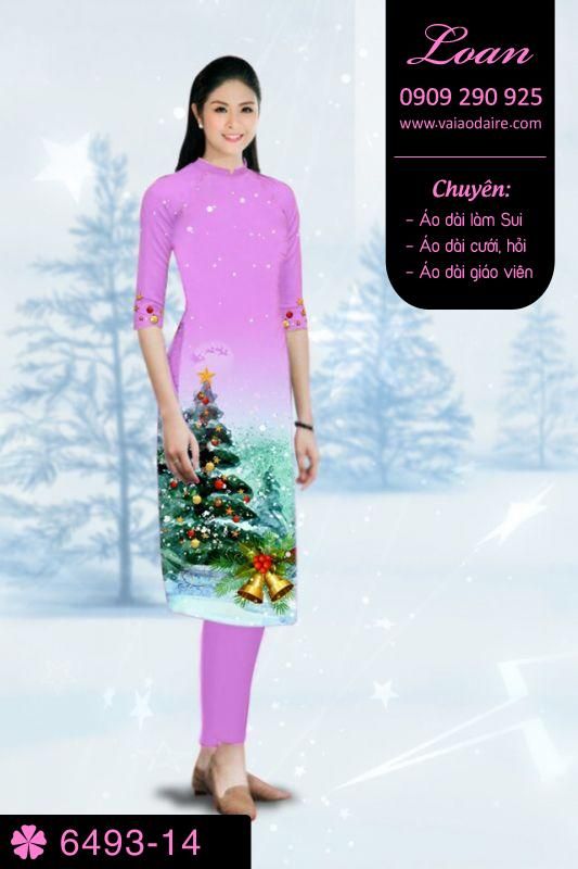 Vải áo dài hình cây Thông Vải áo dài hình cây Thông