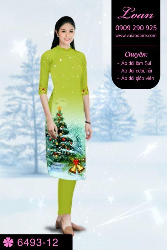 Vải áo dài hình cây Thông Vải áo dài hình cây Thông