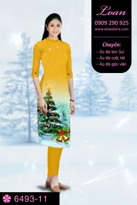 Vải áo dài hình cây Thông Vải áo dài hình cây Thông