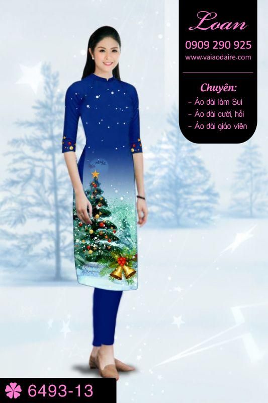 Vải áo dài hình cây Thông Vải áo dài hình cây Thông