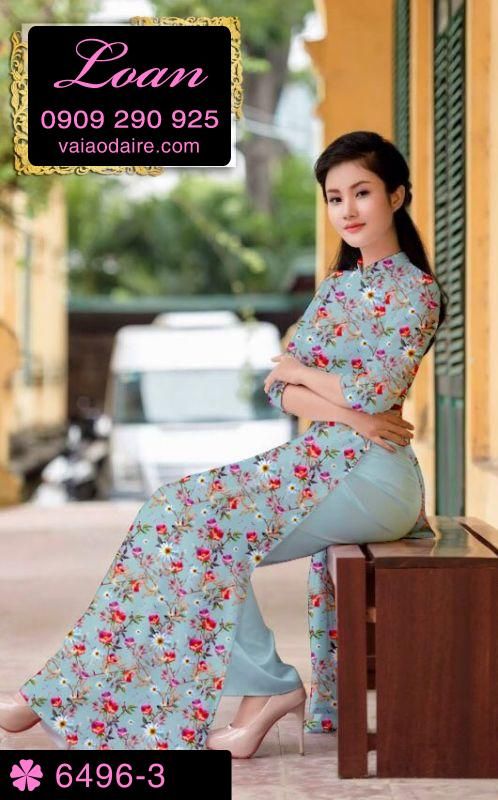Vải áo dài hoa nhí Vải áo dài hoa nhí
