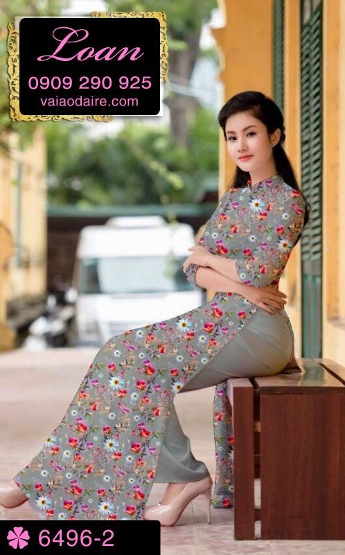Vải áo dài hoa nhí Vải áo dài hoa nhí