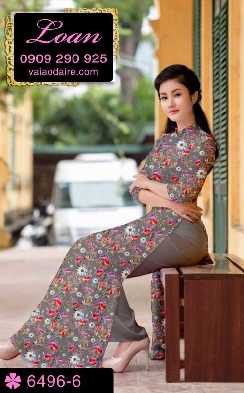 Vải áo dài hoa nhí Vải áo dài hoa nhí