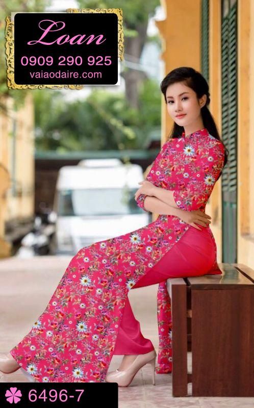 Vải áo dài hoa nhí Vải áo dài hoa nhí