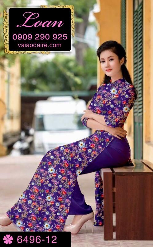 Vải áo dài hoa nhí Vải áo dài hoa nhí