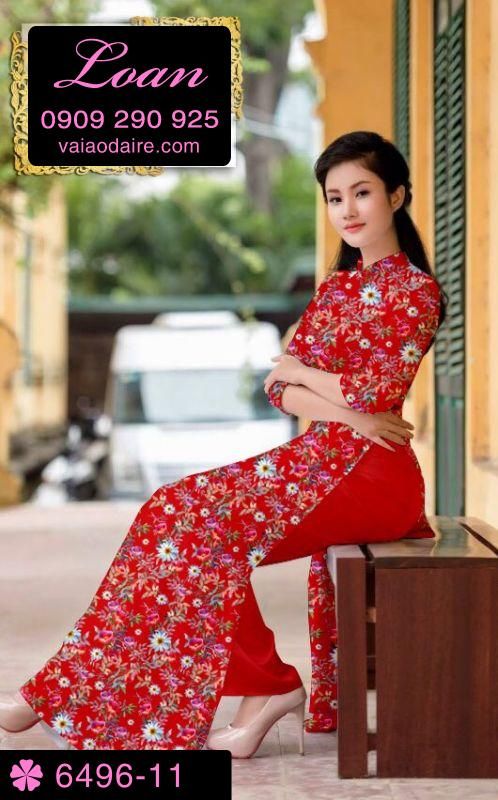 Vải áo dài hoa nhí Vải áo dài hoa nhí
