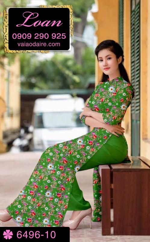 Vải áo dài hoa nhí Vải áo dài hoa nhí